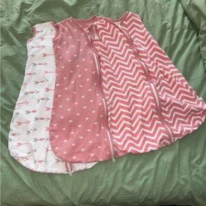Pink Chevron/Heart/Arrow Baby Sleep Sack Set